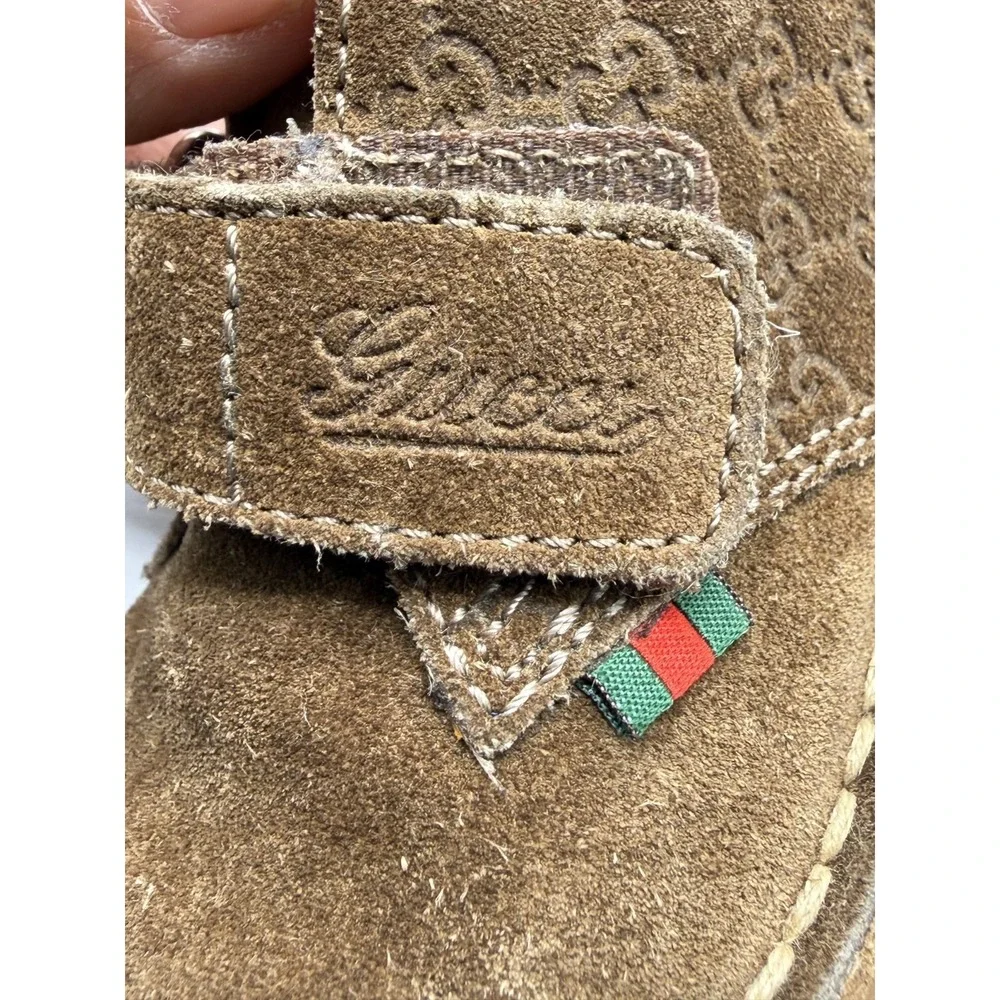 Gucci GG Monogram Suede Brown 271082 Toddler Size EU 20 -US 4.5C/5C
